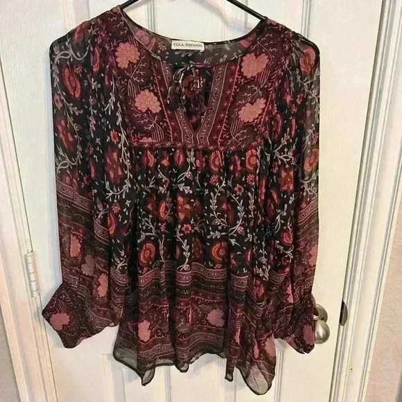 Ulla Johnson Bea Silk Blouse Size 6 - Picture 3 of 6